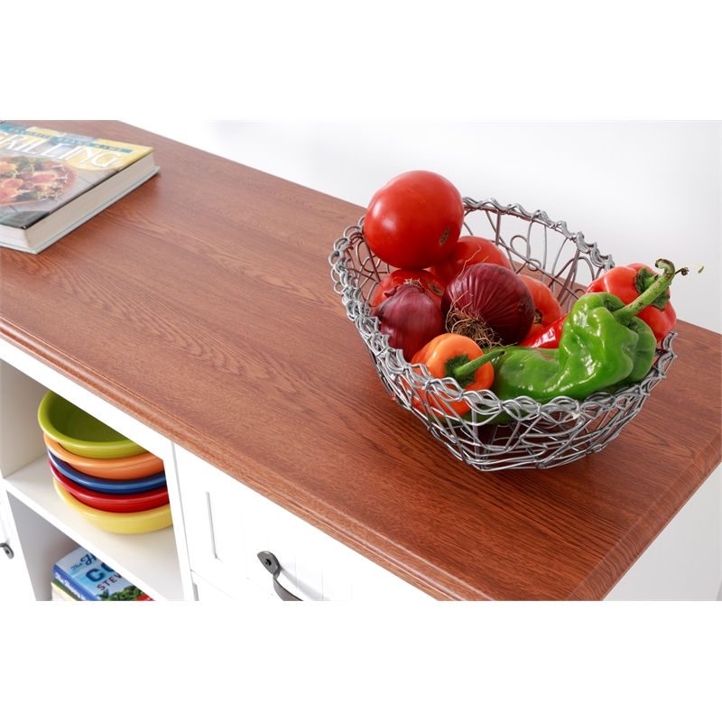 OS Home & Office Furniture 25305 White Countryside Buffet w/ 2 Drawers & 2 Doors