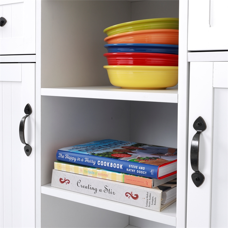 OS Home & Office Furniture 25305 White Countryside Buffet w/ 2 Drawers & 2 Doors