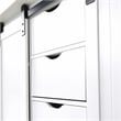 OS Home & Office Furniture 25306 White Laminated MDF Country Barn Door Buffet