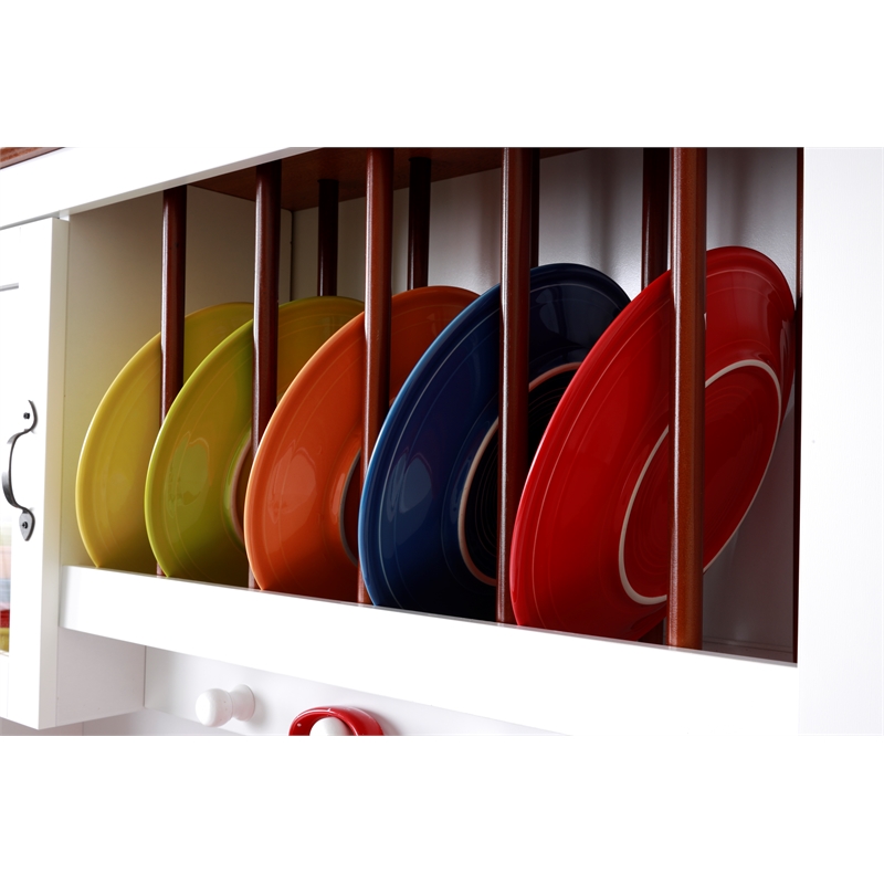 OS Home and Office Furniture  25309K White Countryside Barn Door Buffet & Hutch