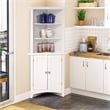 OS Home and Office  Furniture Corner White Kitchen Cabinet