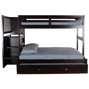 os home and office furniture 2917tftru-22 solid pine bunk bed in dark espresso.