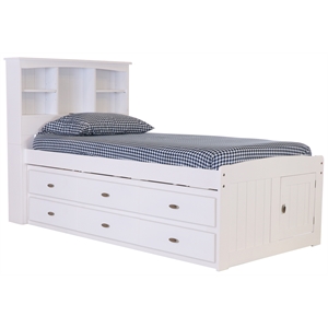 os home and office furniture 80220k6-22 solid pine bed in casual white