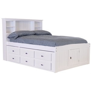 os home and office furniture 80221k12-22 solid pine bookcase bed in casual white