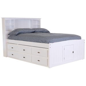 os home and office furniture 80221k6-22 solid pine bookcase bed in casual white
