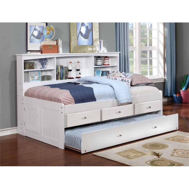 OS Home and Office Furniture 80222K322 Solid Pine Bookcase bed in