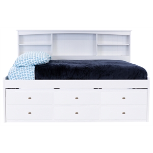 os home and office furniture 80223k6-22 solid pine bed in casual white