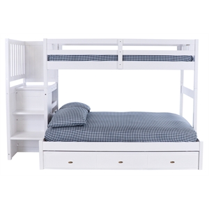 os home and office furniture 0217tfk3-22 solid pine bunk bed in casual white