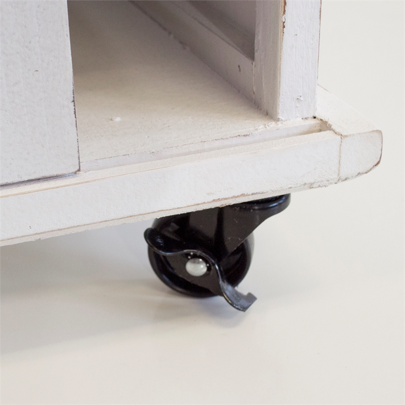 OS Home and Office 477001 Farm House White Weathered Sliding Barn Door Cabinet