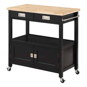 os home and office furniture radw-3 radford black kitchen cart