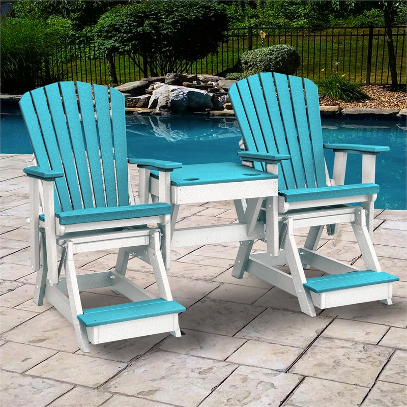 OS Home and Office 516ARW-K Double Balcony Height Glider with Center Table