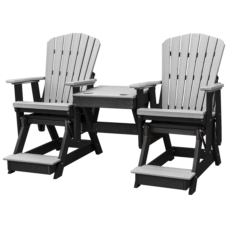 OS Home and Office 516LGB-K Double Balcony Height Glider with Center Table