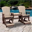 OS Home and Office 516WWTB-K Double Balcony Height Glider with Center Table