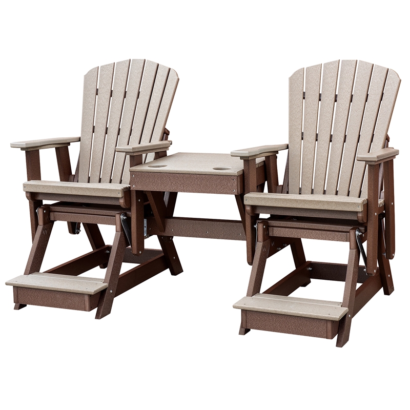OS Home and Office 516WWTB-K Double Balcony Height Glider with Center Table