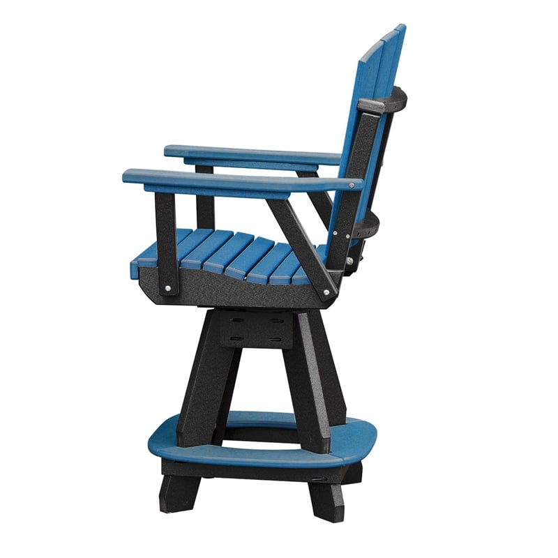 OS Home and Office 130-C-BBK Counter Height Swivel Arm Chair in Blue