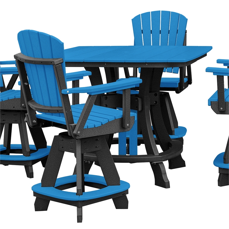 OS Home and Office 130-C-BBK Counter Height Swivel Arm Chair in Blue
