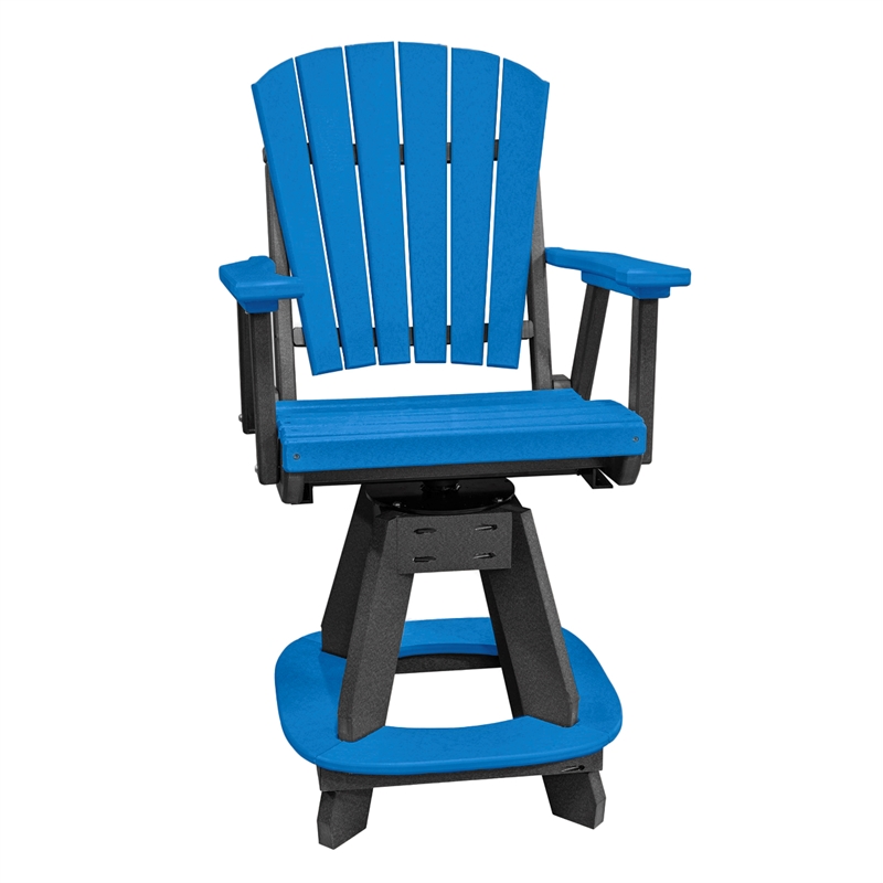 OS Home and Office 130-C-BBK Counter Height Swivel Arm Chair in Blue