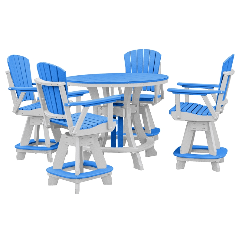 OS Home and Office CR130BW-K Five Piece Round Counter Height Dining Set