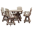 OS Home and Office CR130WWTB-K Five Piece Round Counter Height Dining Set
