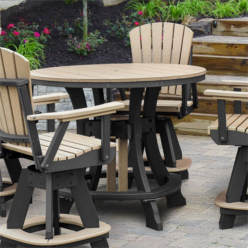 OS Home and Office CR130WWBK-K Five Piece Round Counter Height Dining Set