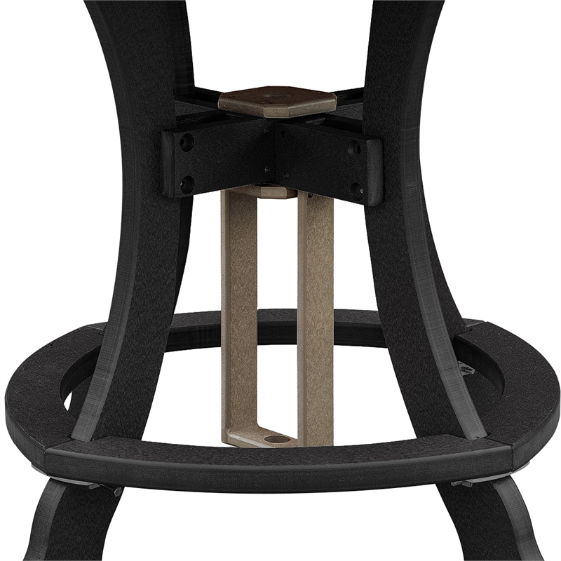 OS Home and Office CR130WWBK-K Five Piece Round Counter Height Dining Set