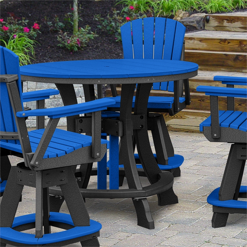 OS Home and Office CR130BBK-K Five Piece Round Counter Height Dining Set in Blue