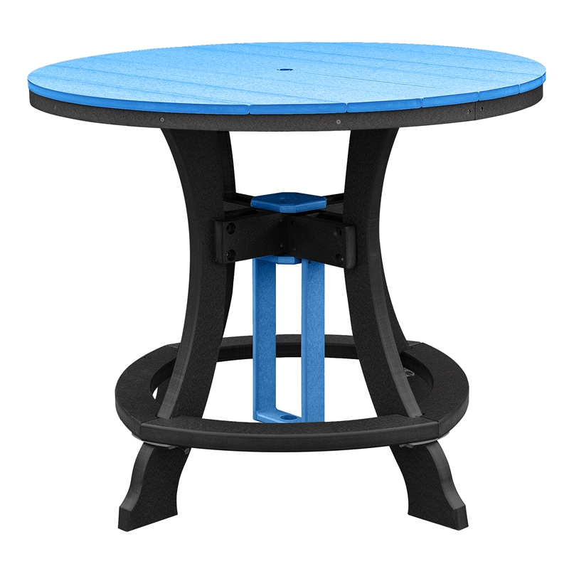 OS Home and Office CR130BBK-K Five Piece Round Counter Height Dining Set in Blue