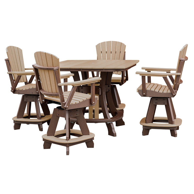 OS Home and Office CS130CTB-K Five Piece Square Counter Height Dining Set