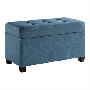 os home and office furniture storage ottoman in blue fabric