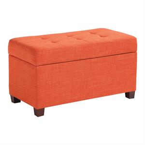 os home and office furniture storage ottoman in tangerine fabric
