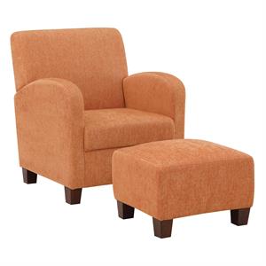 os home and office furniture aiden chair & ottoman herringbone orange