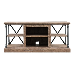 OS Home 6592 Contemporary Architecture Media Console in Rough Sawn Birch Finish