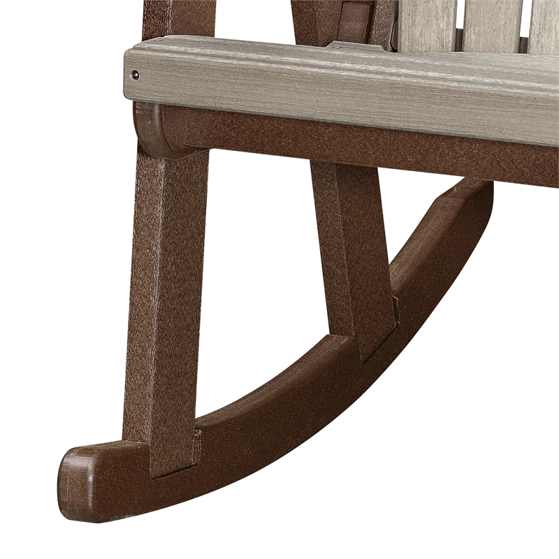 OS Home and Office 518WWTB Rocking Chair in Weatherwood with a Tudor Brown Base