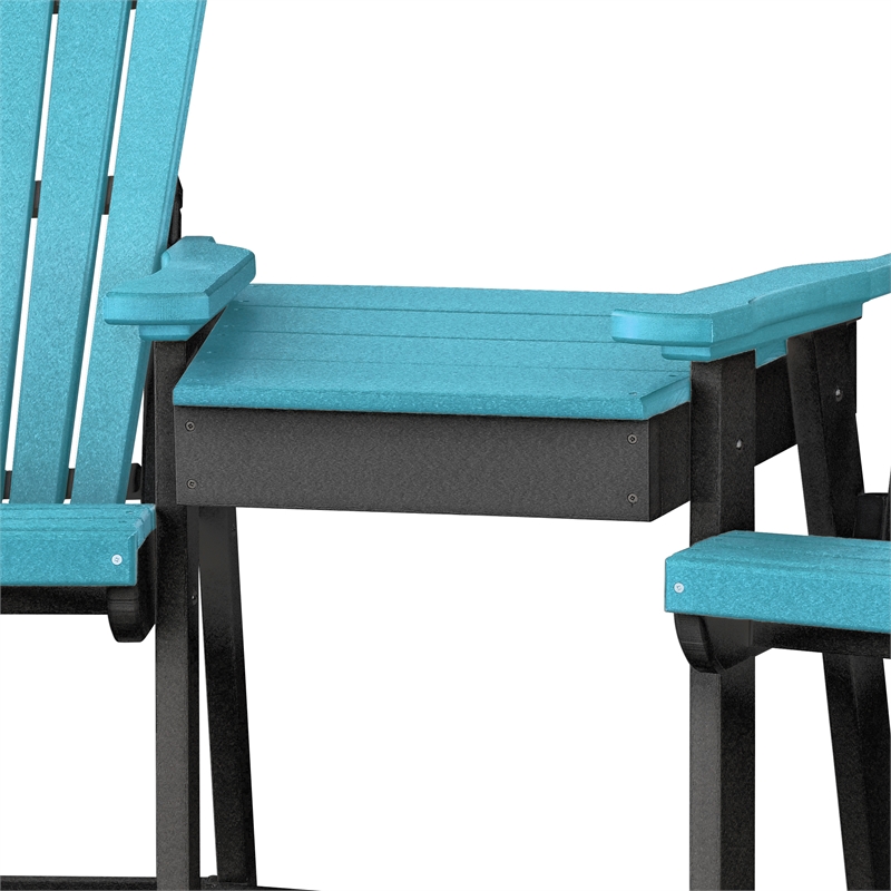 OS Home and Office 514ARB-K Counter Height Settee in Aruba Blue/Black Base