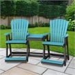 OS Home and Office 514ARB-K Counter Height Settee in Aruba Blue/Black Base