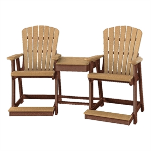 OS Home and Office 514CTB-K Counter Height Settee in Cedar/Tudor Brown Base