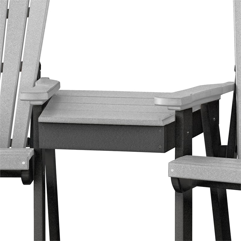 OS Home and Office 514LGB-K Counter Height Settee in Light Grey/Black Base