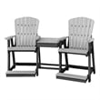 OS Home and Office 514LGB-K Counter Height Settee in Light Grey/Black Base