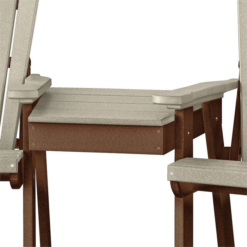 OS Home and Office 514WWTB-K Counter Height Settee in Weatherwood/Tudor Base