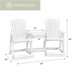 OS Home and Office 514WWTB-K Counter Height Settee in Weatherwood/Tudor Base
