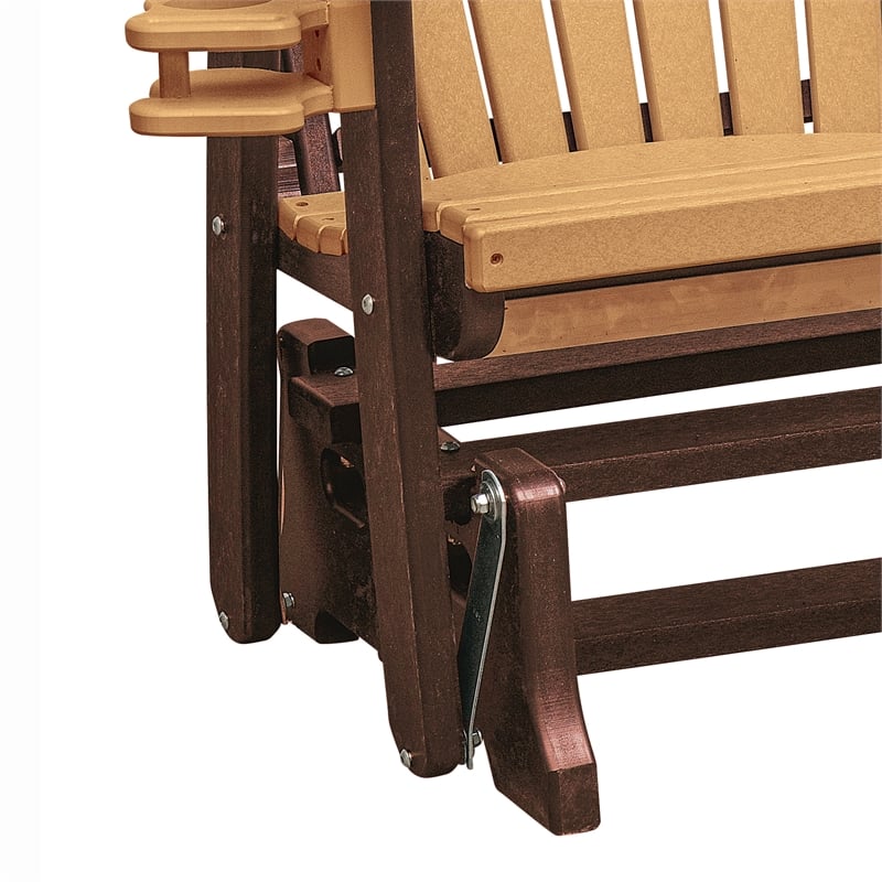OS Home and Office 420CTB Dual Fan Back Glider in Cedar with a Tudor Brown Base