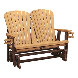 OS Home and Office 420CTB Dual Fan Back Glider in Cedar with a Tudor Brown Base
