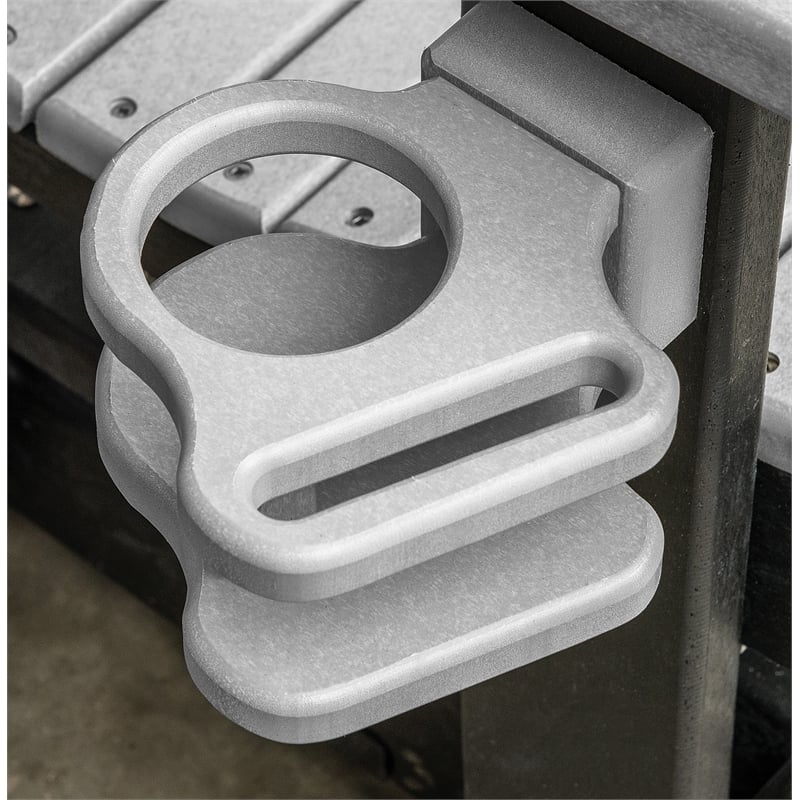 OS Home and Office 420LGB Dual Fan Back Glider in Light Grey with a Black Base