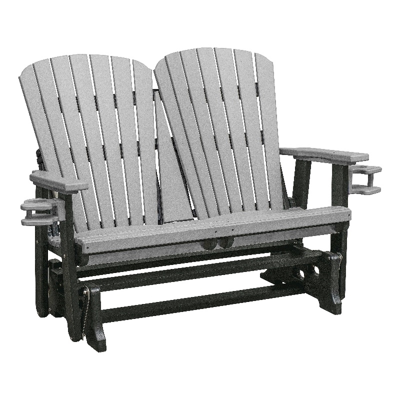 OS Home and Office 420LGB Dual Fan Back Glider in Light Grey with a Black Base
