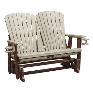 OS Home and Office 420WWTB Dual Fan Back Glider in Weatherwood/Tudor Brown Base