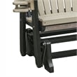 OS Home and Office 420WWBK Dual Fan Back Glider in Weatherwood with a Black Base