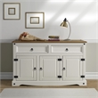 OS Home and Office Furniture Cottage Series Wood Buffet Sideboard in Corona Snow