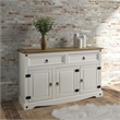 OS Home and Office Furniture Cottage Series Wood Buffet Sideboard in Corona Snow
