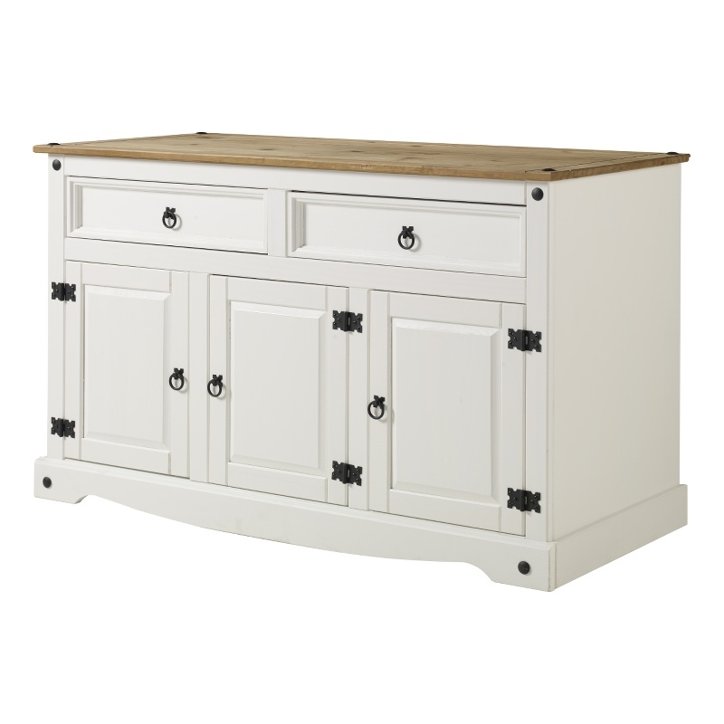 OS Home and Office Furniture Cottage Series Wood Buffet Sideboard in Corona Snow