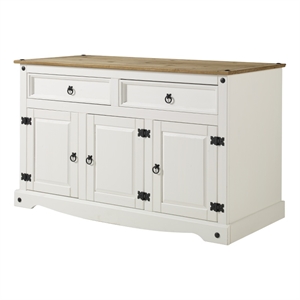 OS Home and Office Furniture Cottage Series Wood Buffet Sideboard in Corona Snow